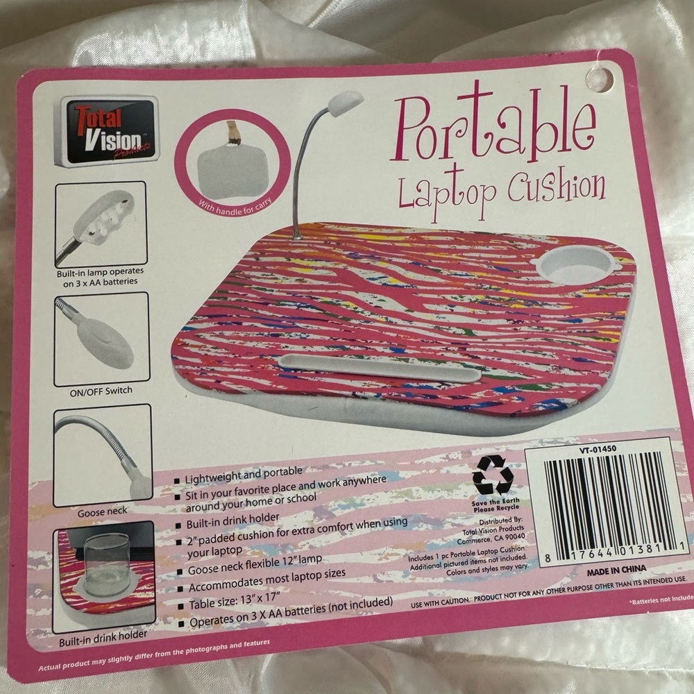 Colorful Portable Laptop Cushion with Lamp